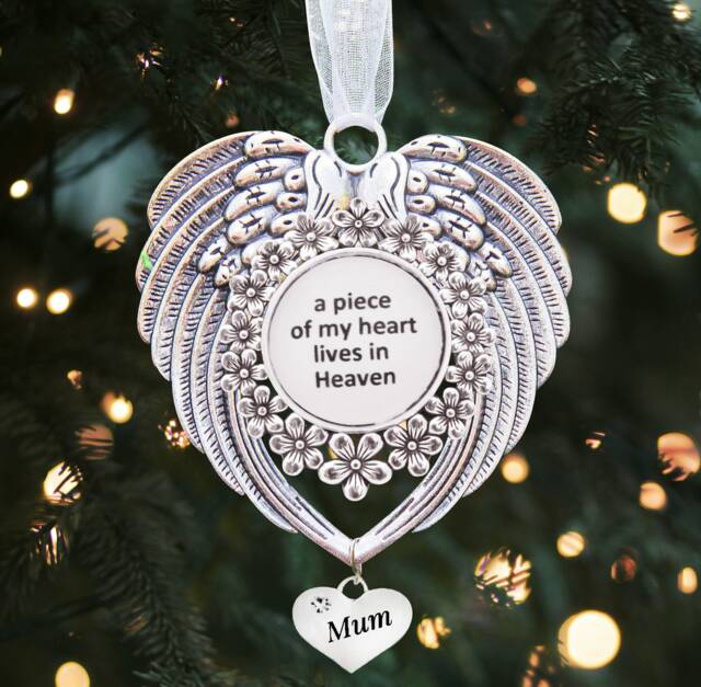 Angel Wings Pendant Memorial Christmas Gift Tree Decoration Mum Dad Grandad Nan - image 1