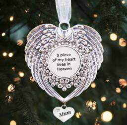 Angel Wings Pendant Memorial Christmas Gift Tree Decoration Mum Dad Grandad Nan