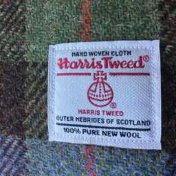 Handcrafted Cushion Cover Made From Genuine Harris Tweed With Classic Macleod Tartan On The Front - thumbnail 3