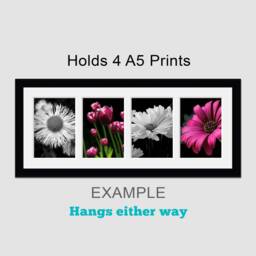 Multi A5 Photo Frame - Black Wood, Holds 4 Prints - thumbnail 3