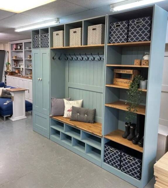 Boot Room Bench Cupboard Shoe Storage Hall Store Handmade Furniture - image 1