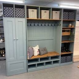 Boot Room Bench Cupboard Shoe Storage Hall Store Handmade Furniture - thumbnail 2