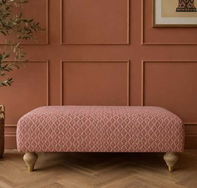 Coffee Table Footstool in Linwood Ashfield Faded Rose - image 1