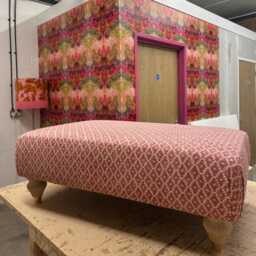 Coffee Table Footstool in Linwood Ashfield Faded Rose - thumbnail 2