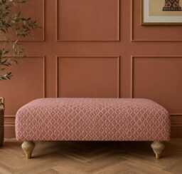 Coffee Table Footstool in Linwood Ashfield Faded Rose