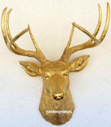 Faux Gold Deer Head 8 Point Buck Wall Mount Decor