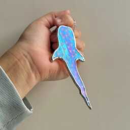Gifts - Stained Glass Whale Shark Suncatcher Pink Iridescent Ocean Decor Spring Mothers Day - thumbnail 2