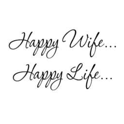 Vwaq Happy Wife... Life... Family Wall Decal Quotes Bedroom Bathroom Art Vwaq-1700 - thumbnail 2