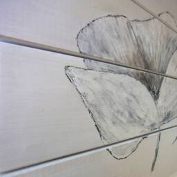 Wooden Picture/Mural Wooden With Poppy Hand Drawn - thumbnail 2
