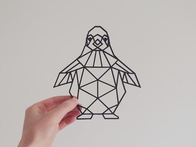 Geometric Penguin - Wall Art Hanging Decoration Home Decor Black Printinghive - image 1