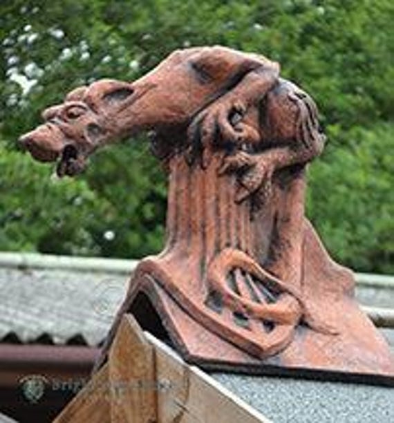 Dog Gargoyle Roof Finial 90 Degree Angled Ridge Tile ?? - image 1