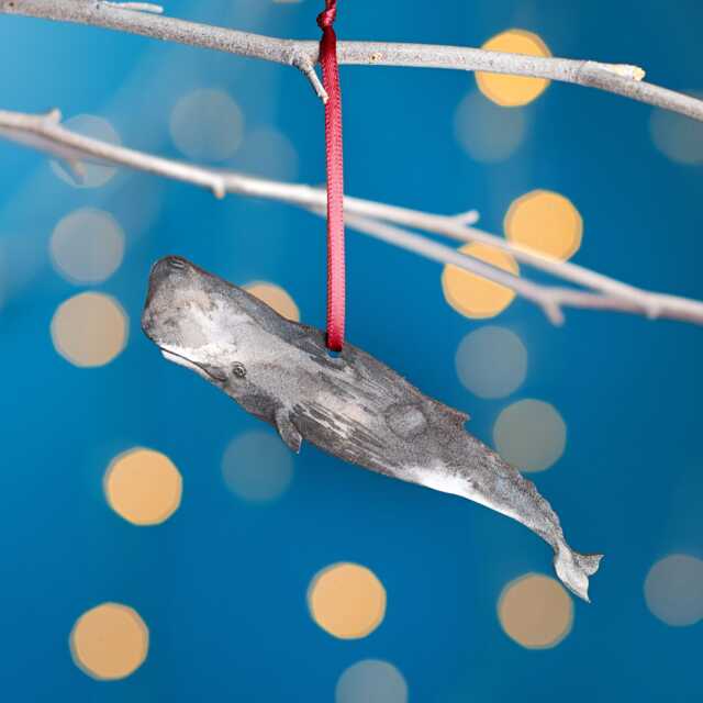 Sperm Whale Christmas Tree Decoration, Birch Plywood Ornament, Animal Lover Gift, Festive Watercolour Art, Traditional Keepsake - image 1