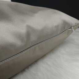 Graphite Grey Cotton Satin Cushion Cover, Elegant Home Decor - thumbnail 3