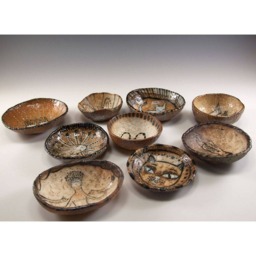 A Hand Pinched Wood Fired Bowl By Jenny Mendes - Flower Child - thumbnail 3