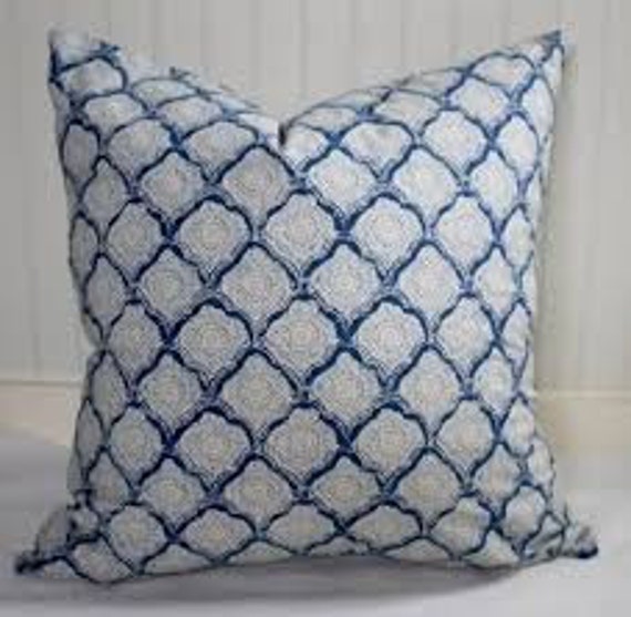 Indigo Kashmira Pillow Cover Kravet Cotton Accent - image 1
