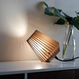 Pine Wood Table Lamp/Modern Shade Housewarming Gift /Christmas Gift Wedding Graduation - thumbnail 1