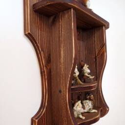Rustic Rack Floating Shelf Wall Wood Wood Hanging Farmhouse Rustik Decorative Hanging Small - thumbnail 3