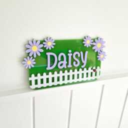 Custom Name Bedroom Door Sign Plaque/Personalised Floral - thumbnail 3