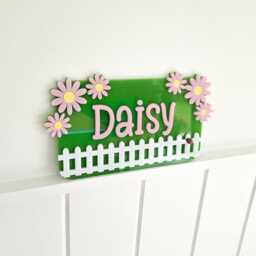 Custom Name Bedroom Door Sign Plaque/Personalised Floral - thumbnail 2