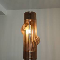 "Handmade Wooden Pendant Light " - thumbnail 3