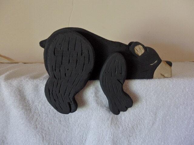 Wooden Black Bear Shelf Sitter, Medium 10 - image 1
