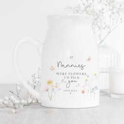 Personalised If Nannies Were Flowers Vase, Mothers Day Flower Jug, Nanny Gifts, Mum Gift For Grandma, Nana, Gifts - thumbnail 1
