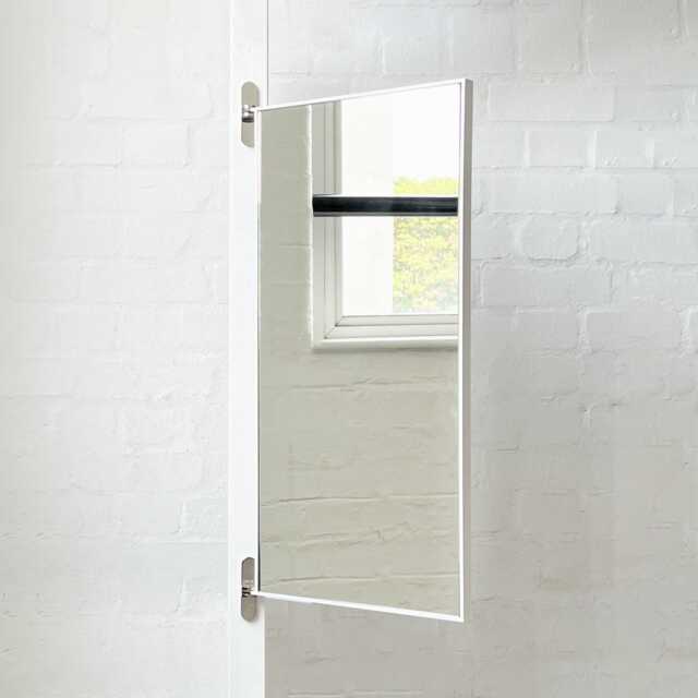 Porta??? Rectangular Wall Mirror With Hinges & White Minimalist Frame - image 1