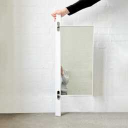 Porta??? Rectangular Wall Mirror With Hinges & White Minimalist Frame - thumbnail 2