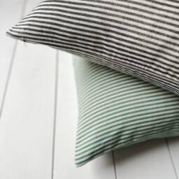 Striped Linen Pillow Case in Charming Blue, Green, Red & Black/Cushion Cover Various Stripes/Decorative Sham/F - thumbnail 2