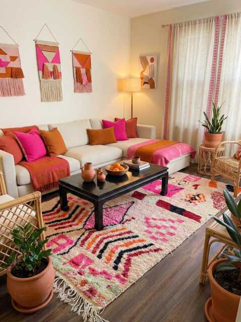 Custom Hand-Knotted Moroccan Boujaad Rug All Wool Berber Rug - image 1
