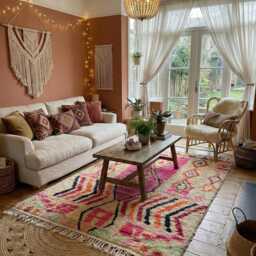 Custom Hand-Knotted Moroccan Boujaad Rug All Wool Berber Rug - thumbnail 3