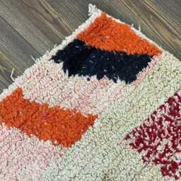 Custom Hand-Knotted Moroccan Boujaad Rug All Wool Berber Rug - thumbnail 4