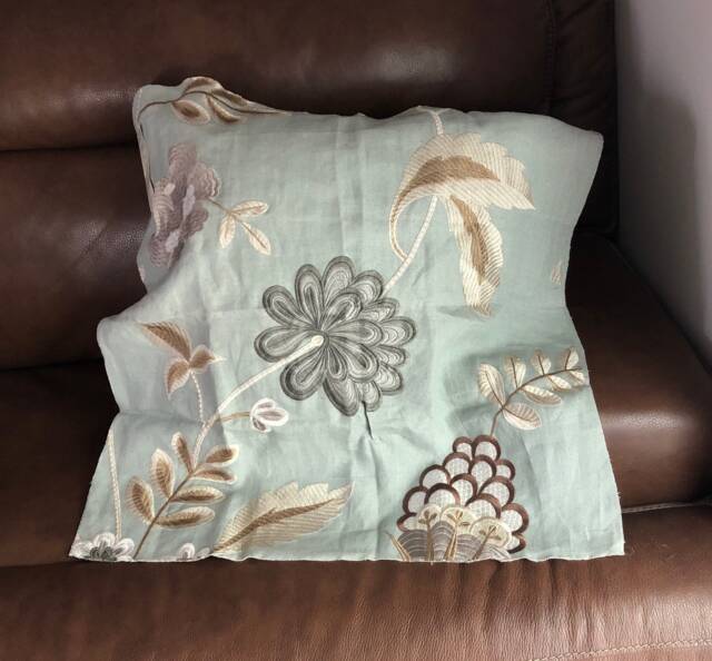 Palampore Embroidery in Mineral - Pillow Cover - image 1