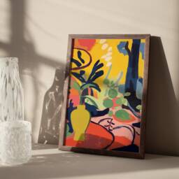 Warm Colors Abstract Painting - Wall Art Print Inspired By Henri Matisse - thumbnail 3