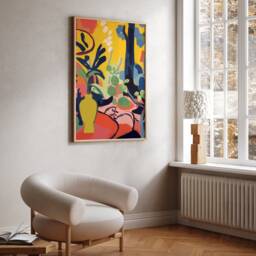 Warm Colors Abstract Painting - Wall Art Print Inspired By Henri Matisse - thumbnail 2