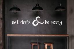 "Vinyl Wall Art Decal - Ecclesiastes 815 ""Eat, Drink, & Be Merry" - thumbnail 1