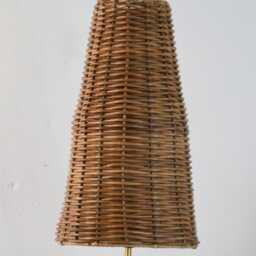 Aliah Rattan Table Lamp, Wicker Shade, Mid-Century Modern Style - thumbnail 4