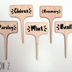 5 Or 10 Personalized Plant Marker Garden Laser Engraved Into Wood, Herb Labels, Wood Plant Markers - thumbnail 3