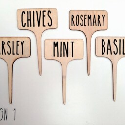 5 Or 10 Personalized Plant Marker Garden Laser Engraved Into Wood, Herb Labels, Wood Plant Markers - thumbnail 2
