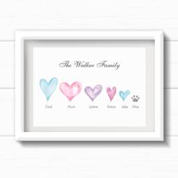 Mother's Day Gift For Grandma, Personalised Family Heart Print, Birthday Mum, Valentine's Mum. Housewarming Gift - thumbnail 1