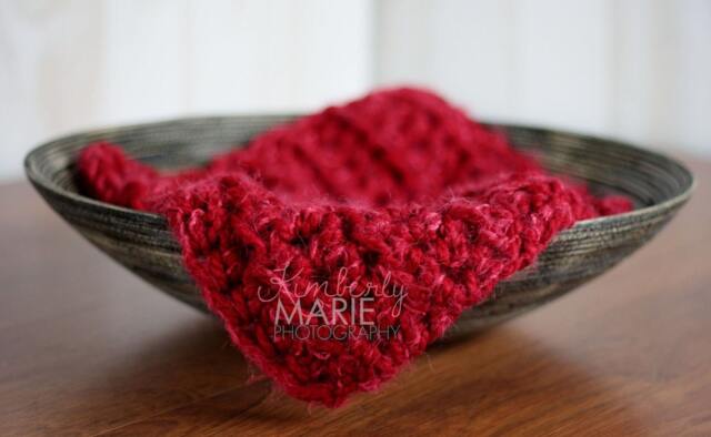 Cranberry Puff Baby Blanket Newborn Photo Prop - image 1