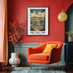 Pemberley Vintage Style Travel Poster - Jane Austen Pride & Prejudice Darcy Elizabeth Bennet Home Decor Classic Literature - thumbnail 3