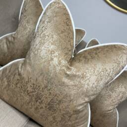 "Luxury Pillow, Piped Cushion Cover, Gold Throw Pillow Ivory Blake Piping, Sofa - Bed Cover 16"" 18"" 20"" 22"" 24"" 26" - thumbnail 3