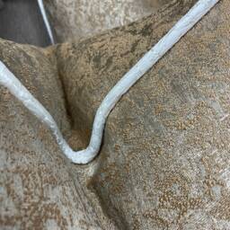 "Luxury Pillow, Piped Cushion Cover, Gold Throw Pillow Ivory Blake Piping, Sofa - Bed Cover 16"" 18"" 20"" 22"" 24"" 26" - thumbnail 2