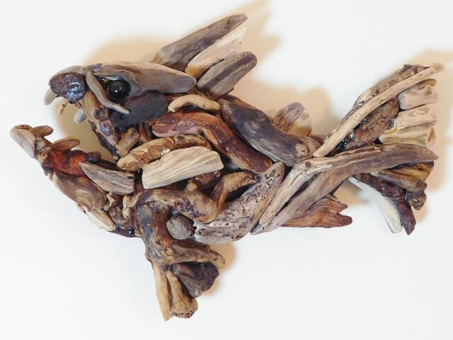 Handmade Driftwood Wall Art - Quirky Fish By Lyme Bay Art - image 1