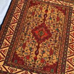Handwoven Turkmen Wool Kilim Rug 3'10x6'7Ft, Boho Living Room Accent - thumbnail 2