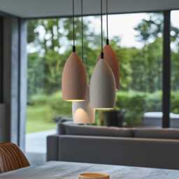 Clean Minimal Ceramic Pendant Lighting, Contemporary Dining Spaces, Hardwired/Plug-In - Naaya Rise - thumbnail 2