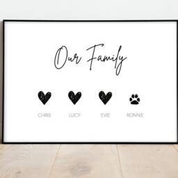 Personalised Family Print - New Home Print Wall Art Pet Paw Our New - thumbnail 2