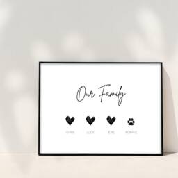 Personalised Family Print - New Home Print Wall Art Pet Paw Our New - thumbnail 3