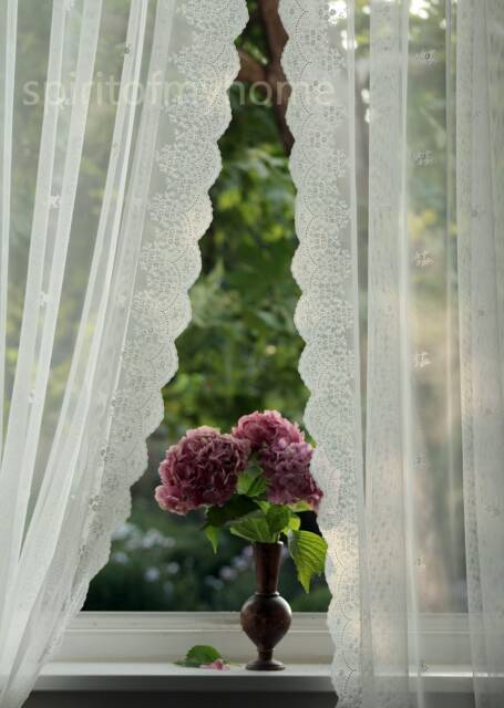 Angel' Premium Quality Embroidered French Net Lace Curtain Width 114 - image 1